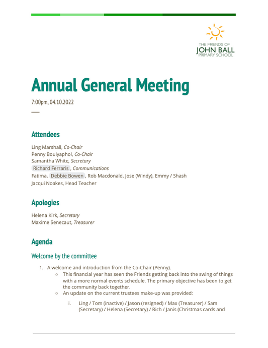 2022 AGM Minutes